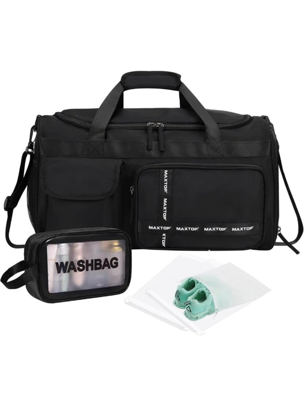 MAXTOP Large Gym Bag for Women Men Duffle Bag With Wet Dry Separation